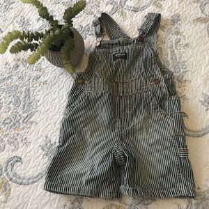 Oshkosh Train Conductor Stripped Blue Overalls 18M